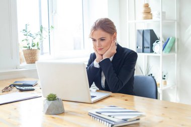 Businesswoman searching for new solution