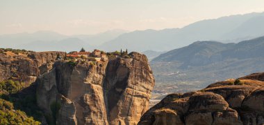 Meteora monasteries and rocks in Greece Kalambaka. Sightseeing and travelling in Greece. St. Stephen Iera Moni Agiou Stefanou Monastery