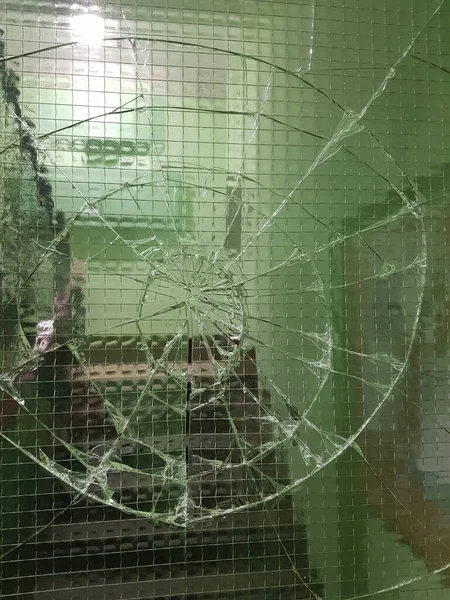 Broken cracked glass window background