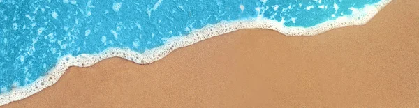 Παραλία Και Κύματα Από Ψηλά Τυρκουάζ Φόντο Νερό Από Την — Φωτογραφία Αρχείου