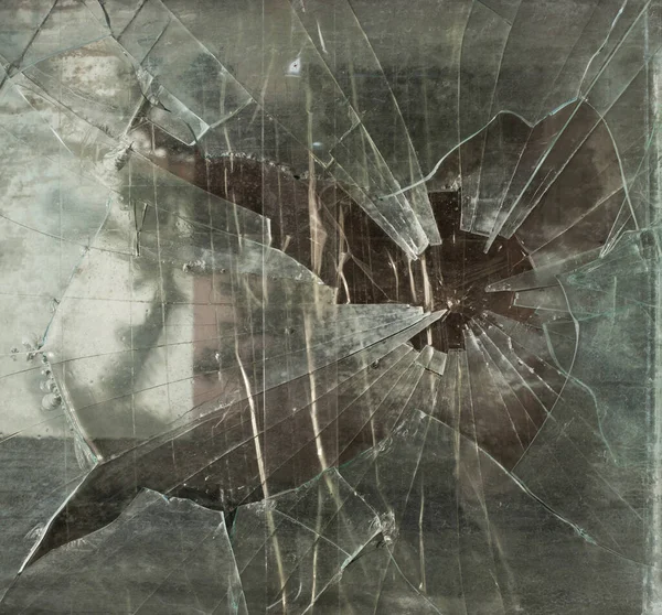 Cracked Window Glass Background Texture — Stock Photo, Image