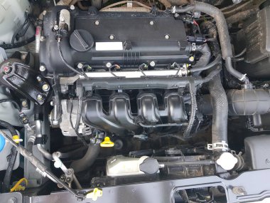 Detail of engine of car close up