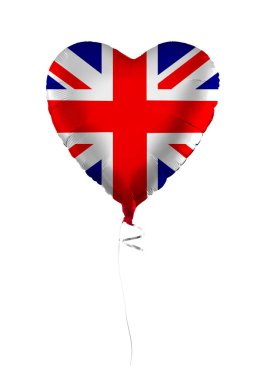 UK concept. Balloon with Great Britain flag isolated on white background. Education, charity, emigration, travel and learning English language