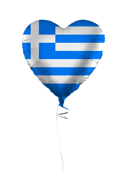 Greece Concept Balloon Greek Flag Isolated White Background Education Charity — Stock fotografie