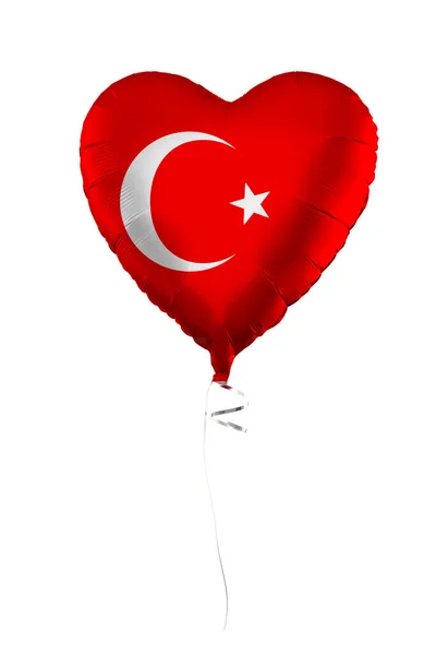 Turkey Concept Balloon Turkish Flag Isolated White Background Education Charity — Fotografie, imagine de stoc