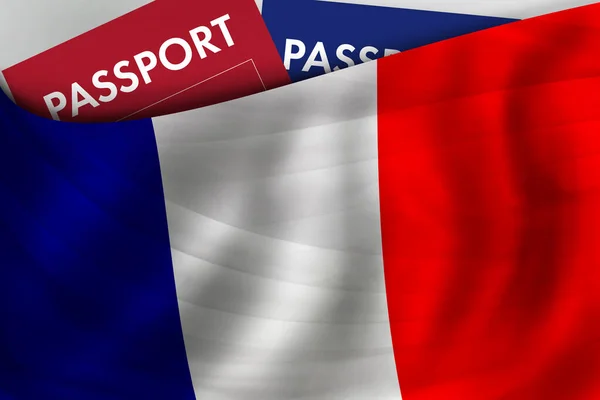French Flag Background Passport France Citizenship Official Legal Immigration Visa — Stockfoto