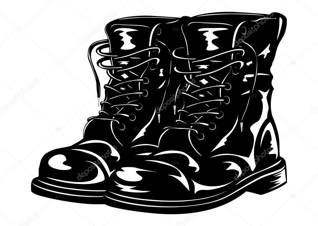 Black army boots — Stock Vector © SS1001 36482915