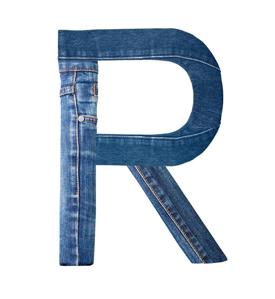A R betű fehér farmer ábécé — Stock Fotó