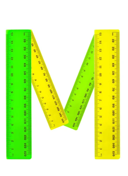 Alphabet-Lineale und Winkelmesser — Stockfoto