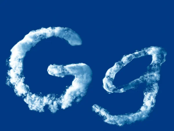 Буква "G" из облачного алфавита — стоковое фото