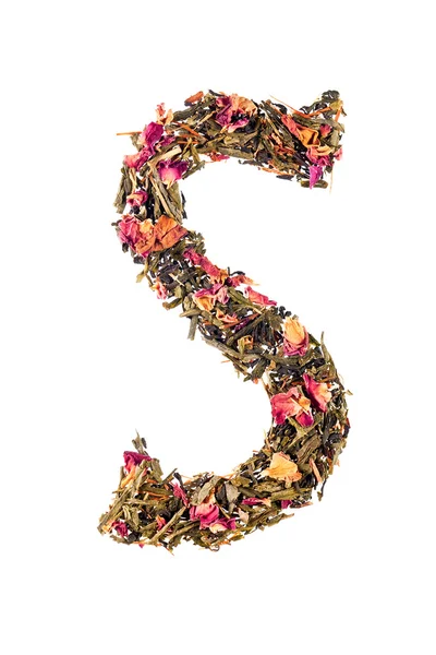 Letter 'S' from herbal tea abc Royalty Free Stock Images