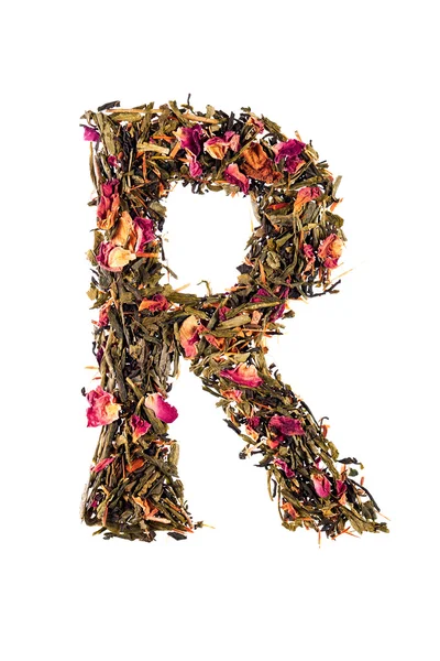 Letter 'R' from herbal tea abc Stock Image