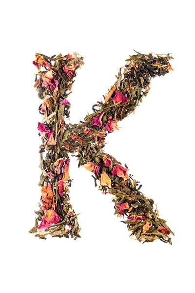 Letter 'K' from herbal tea abc Stock Image