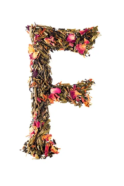 Letter 'F' from herbal tea abc Stock Photo