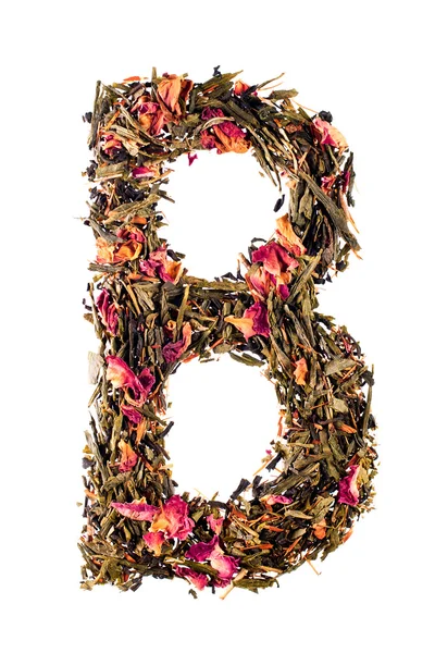 Letter 'B' from herbal tea abc Royalty Free Stock Images