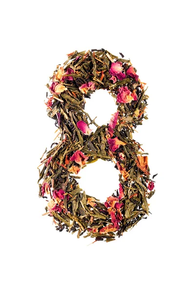 Digit '8' from herbal tea abc Royalty Free Stock Photos