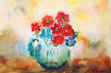 Suluboya çiçekleri