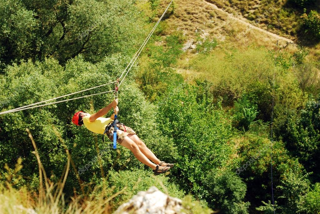 Zip line — Stock Photo © ibogdan 33557293