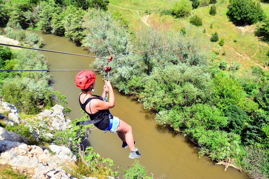 Zip line — Stock Photo © ibogdan 49592929