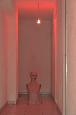 kırmızı ışık altında kırık bebek