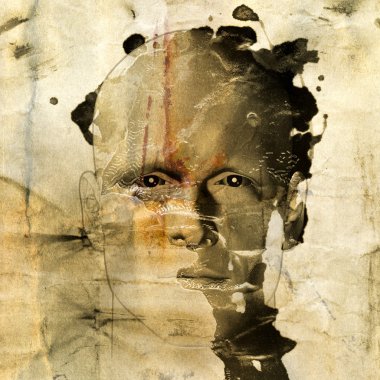ruwe schets van de mens op grungy papier