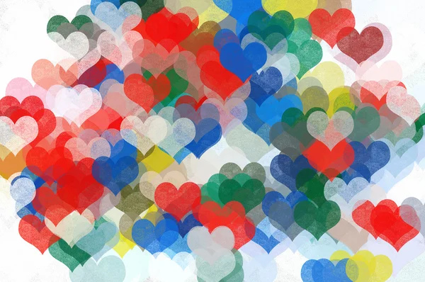 Painted hearts abstract illustration — Stock Photo, Image