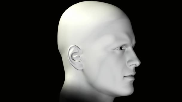 Portrét muže rotující lidská hlava
