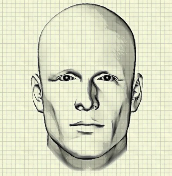 Boceto de figura masculina en papel gráfico — Foto de Stock