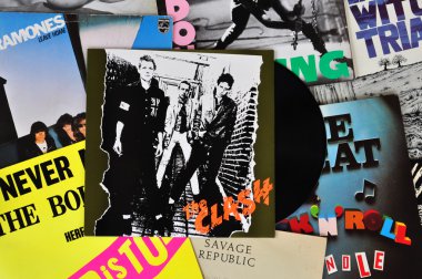 Punk vinyl records clipart