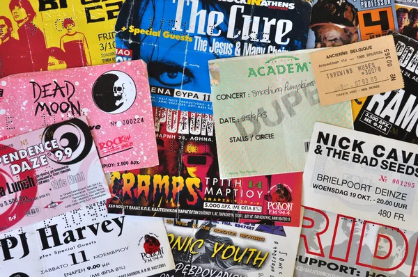Rock music live concert tickets — Stock Photo, Image