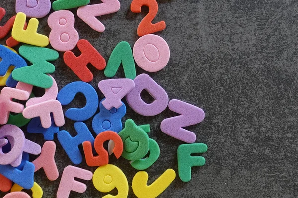 Alphabet Enfants Découper Des Lettres Des Chiffres Caractères Type Sur — Photo