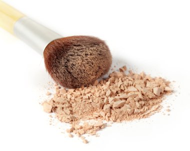 yüz pudrası ve fırça