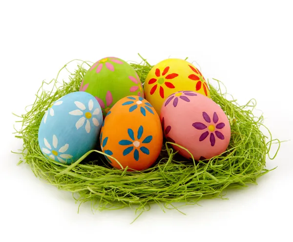 Nest of Easter eggs — Stock Photo, Image