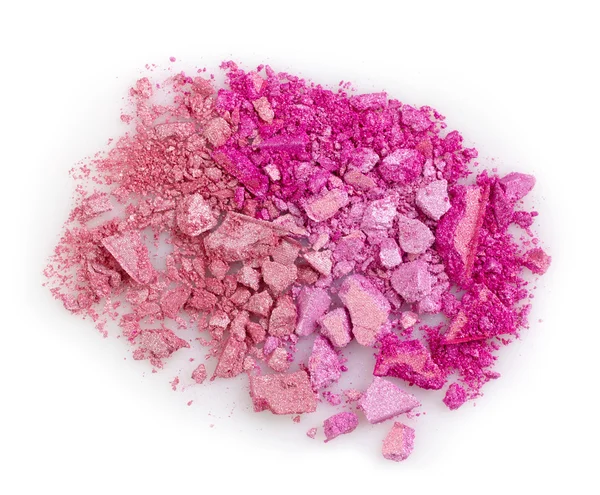 Pink crushed eye shadows on white background — Stock Photo, Image