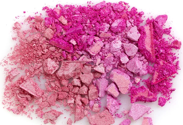 Pink crushed eye shadows on white background — Stock Photo, Image