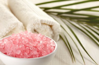 pembe banyo tuzları kase