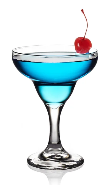 Sklo modré koktejl — Stock fotografie