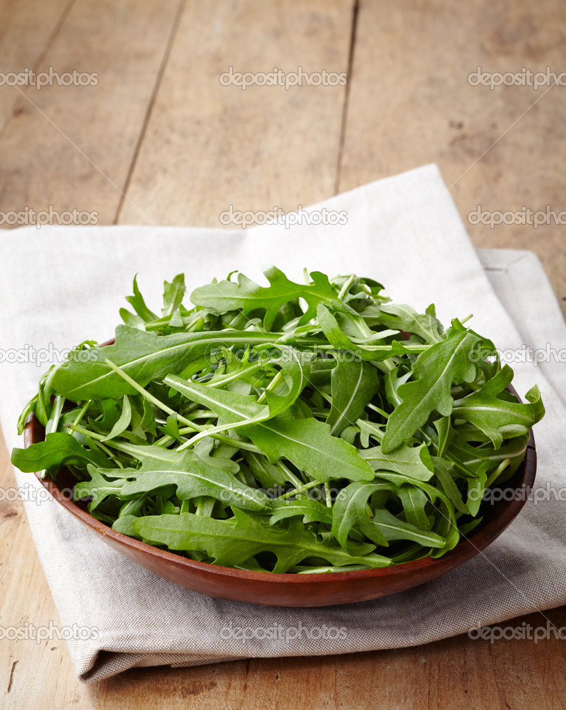 Fresh arugula leaves