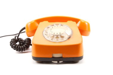 Turuncu retro telefon