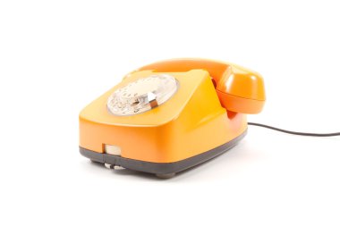Turuncu retro telefon
