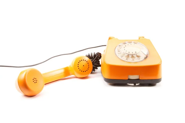 Oranžový retro telefon — Stock fotografie