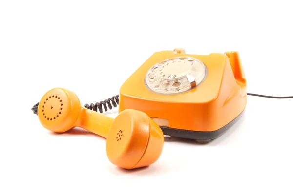 Pomarańczowy retro telefon — Zdjęcie stockowe