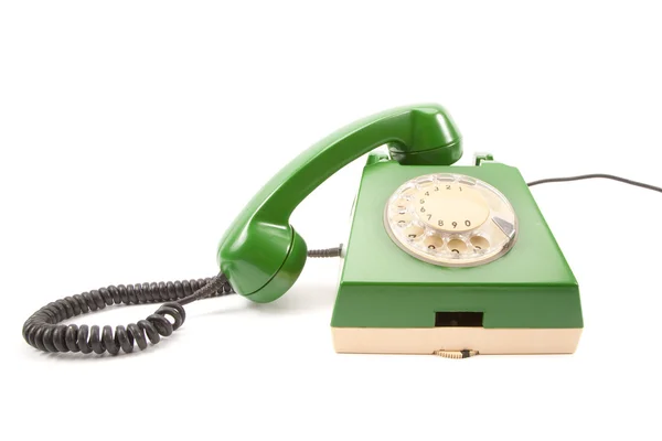Zelená retro telefon — Stock fotografie