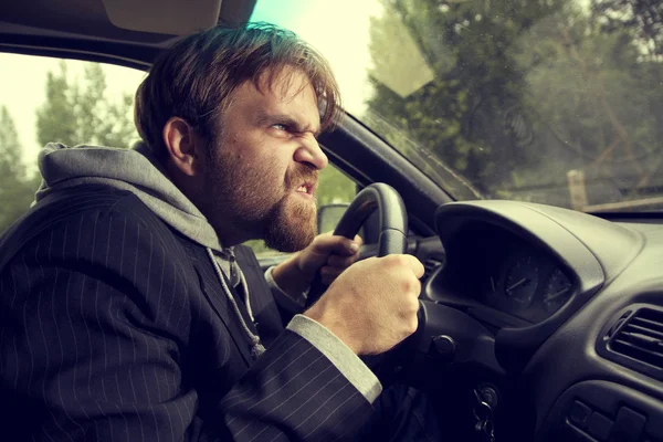 Man driving a car — Stock Photo, Image