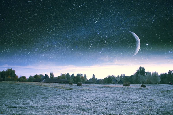 Dorf im Winter. Elemente dieses Bildes von der nasa — Stockfoto