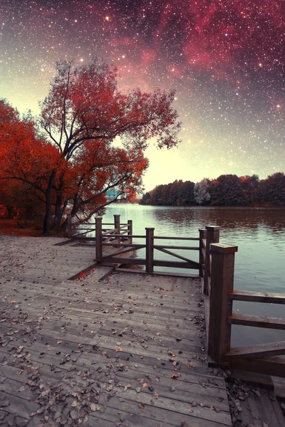 Spring night infrared photography. Elements of this image furnis — Stock Photo, Image