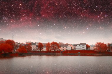 Minsk gece. Bu görüntü nasa tarafından döşenmiş unsurları