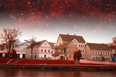 Minsk gece. Bu görüntü nasa tarafından döşenmiş unsurları