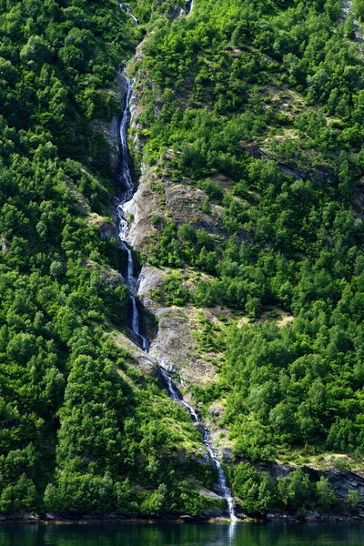 Waterfall fjord — Stock Photo, Image