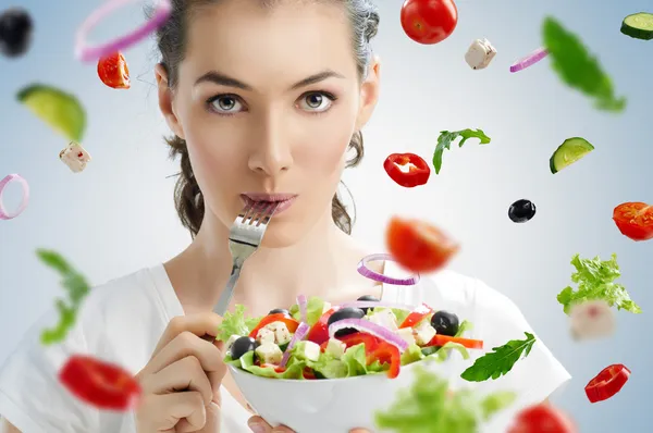 Comer alimentos saludables Imagen de archivo